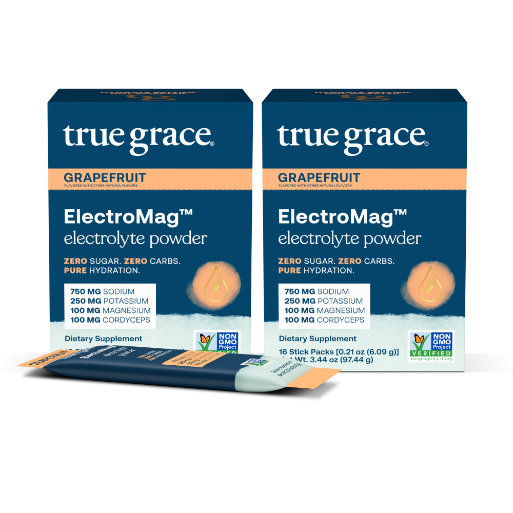 750 mg sodium for fluid balance and cellular communication.*
250 mg potassium supports blood pressure, fluid balance, and muscle health to reduce cramps from exercise.*
100 mg magnesium for heart health and stress support.*
1390 mg chloride to maintain pH balance and cell function, aiding oxygen and CO2 flow.*
100 mg organic fruiting body cordyceps mushroom for endurance support* 
Zero sugar. Zero Carbs. Pure Hydration.*
Non-GMO Project Verified