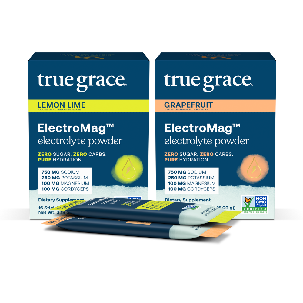 750 mg sodium for fluid balance and cellular communication.*
250 mg potassium supports blood pressure, fluid balance, and muscle health to reduce cramps from exercise.*
100 mg magnesium for heart health and stress support.*
1390 mg chloride to maintain pH balance and cell function, aiding oxygen and CO2 flow.*
100 mg organic fruiting body cordyceps mushroom for endurance support* 
Zero sugar. Zero Carbs. Pure Hydration.*
Non-GMO Project Verified