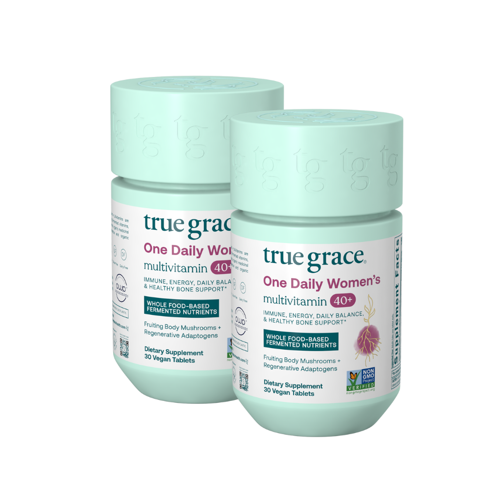 Daily Multivitamin for Immune Support, Energy, Daily Balance, and Healthy Bone Support*

- Vitamin A, Vitamin D3, and Zinc for immune support*
- Coenzyme B Vitamins for energy*
- Regenerative and organic adaptogens for daily balance*
- Vitamin D3 from algae (a vegan source) and Vitamin K2 from MenaQ-7® for healthy bone support*
- Organic mushroom fruiting body blend designed for women 40+
- Iron free formula 