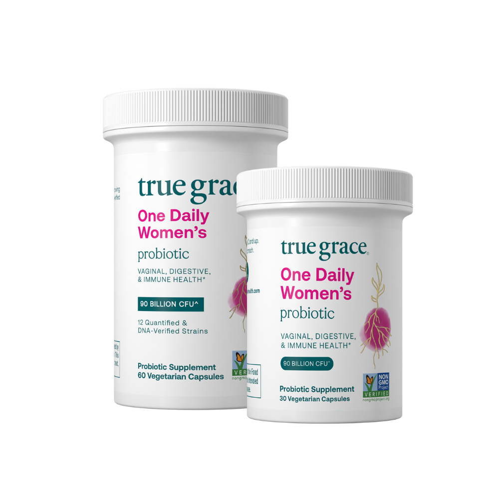 Daily Probiotic for Women's Vaginal, Digestive, and Immune Support*

- 90 Billion CFU at time of manufacturing (30 Billion CFU at expiration)
- 12 quantified and DNA-verified probiotic cultures to support vaginal, digestive and immune health*
- Prebiotic fiber to support beneficial bacteria*
- Patented DRCaps® allow the probiotics to survive
- Patented shelf-stable CSP™ bottle protects the probiotics from moisture, light, and oxygen