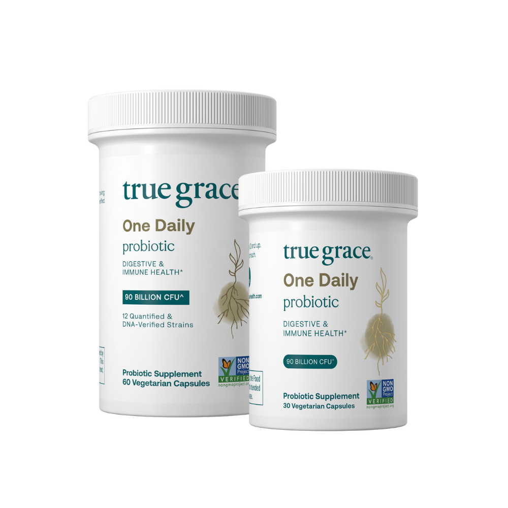 Daily Probiotic forDigestive and Immune Support:*

- 90 Billion CFU at time of manufacturing (30 Billion CFU at expiration)
- 12 quantified and DNA-verified probiotic cultures to support digestive and immune health*
- Prebiotic fiber to support beneficial bacteria*
- Patented DRCaps® allow the probiotics to survive
- Patented shelf-stable CSP™ bottle protects the probiotics from moisture, light, and oxygen