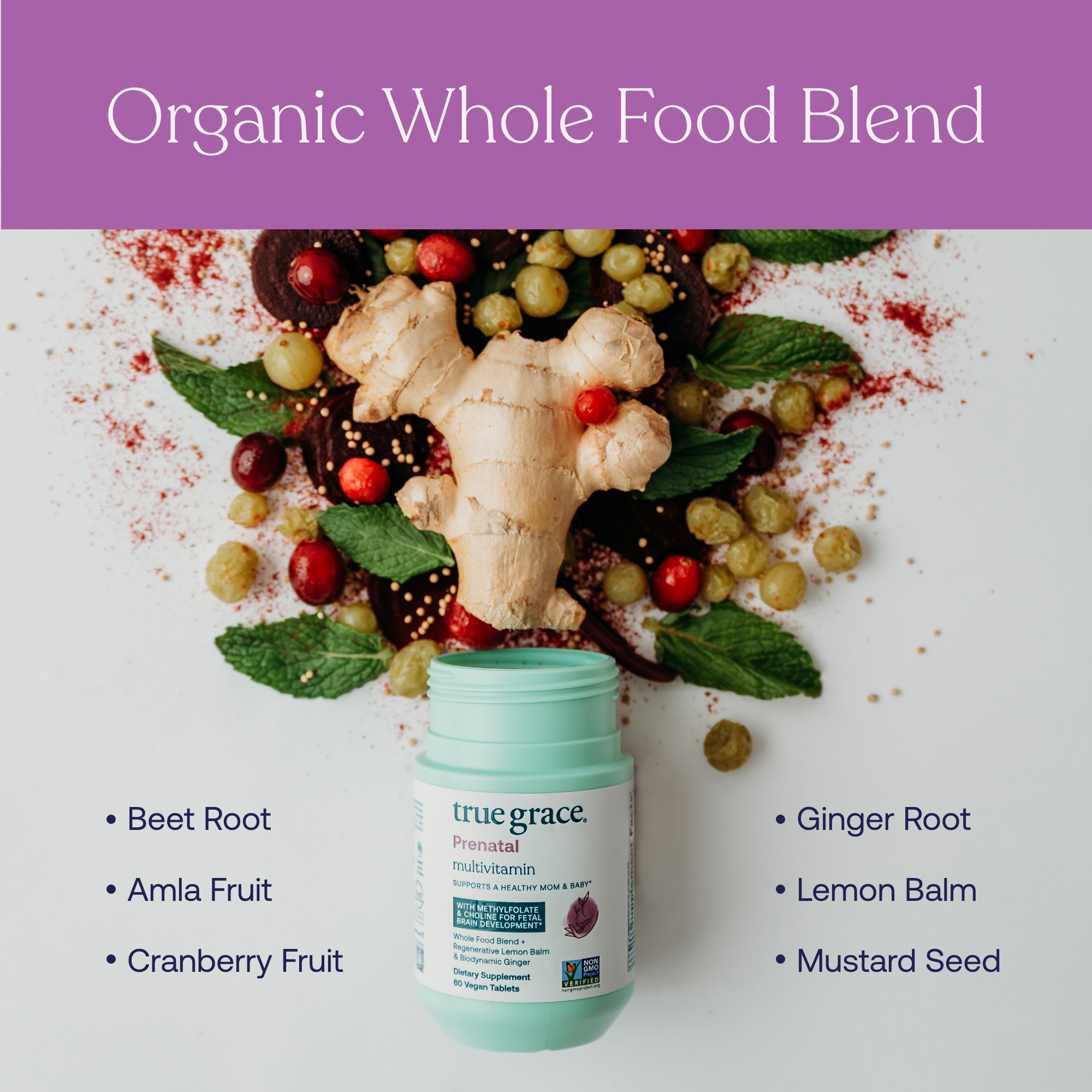 - Beet Root
- Amla Fruit
- Cranberry Fruit
- Ginger Root
- Lemon Balm
- Mustard Seed