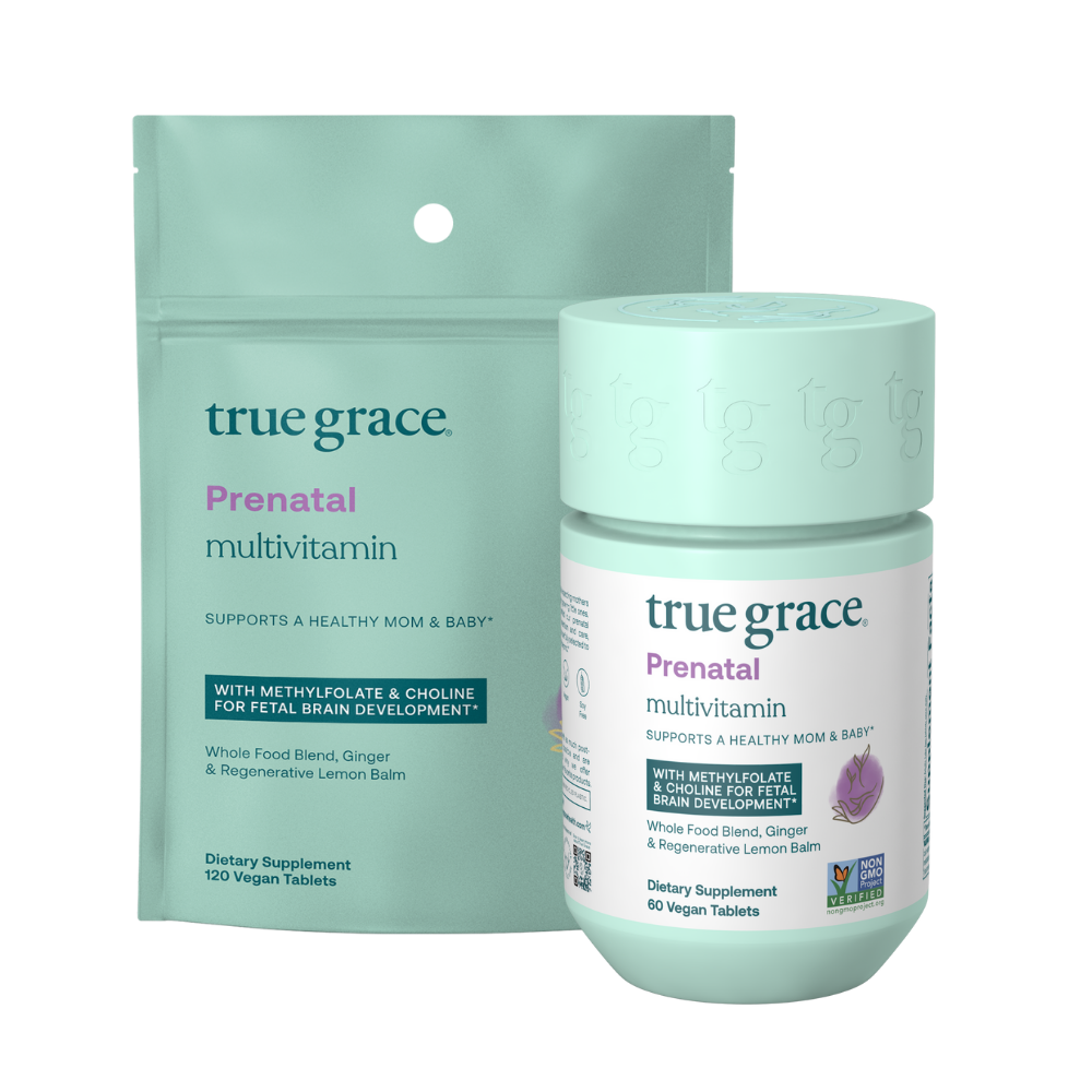 - For women during pre-conception, pregnancy, and lactation
- With Methylfolate for fetal brain development*
- Excellent source of Choline to support central nervous system development*
- Regenerative organic lemon balm & organic ginger*
- 200% DV of Vitamin D3 for pregnant women
- 45 mcg per serving of Vitamin K2
Includes an organic whole food blend
- Serving Size: 2 tablets / day