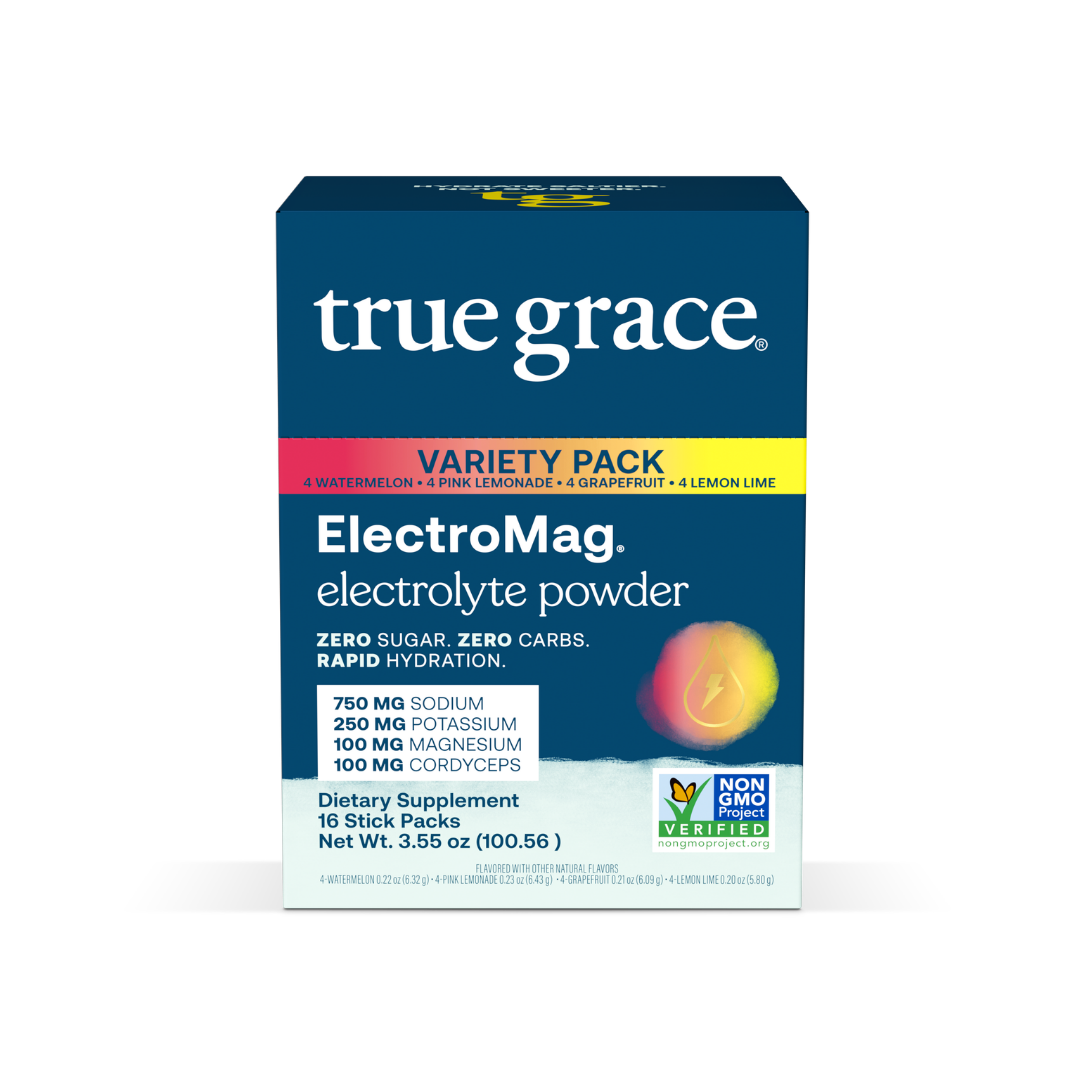 true grace ElectroMag electrolyte powder variety pack